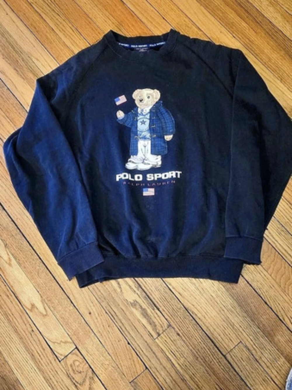 Vintage Polo Ralph Lauren Polo Sport Polo Bear Polo Bear Sweatshirt in Black.